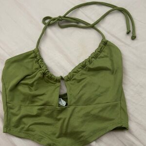 Windsor Green Halter Crop Top